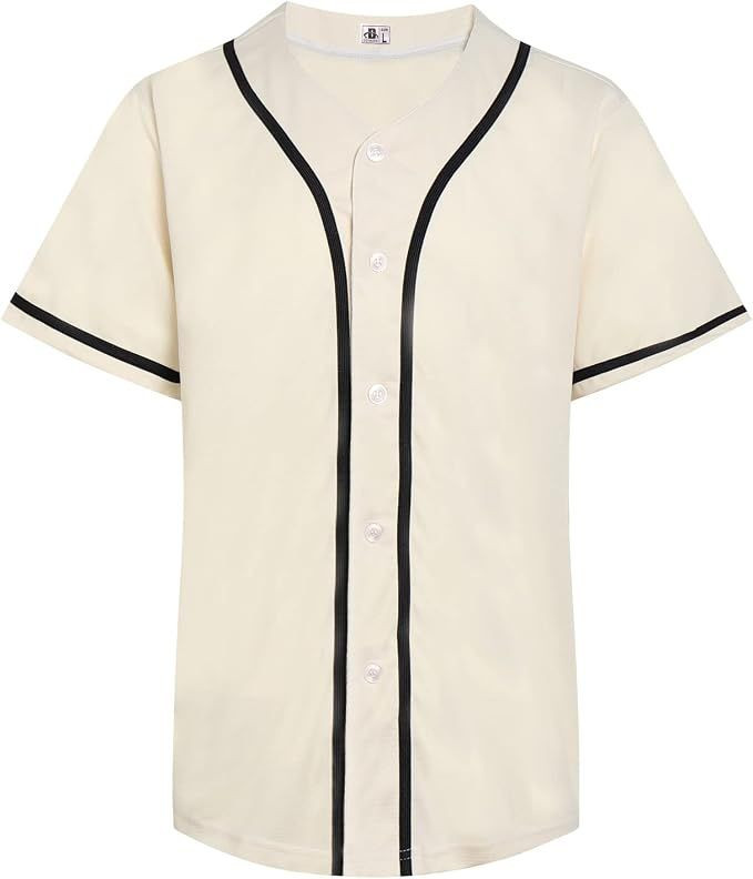 Plain Baseball Jerseys for Men Women Button Down Softball Shirts