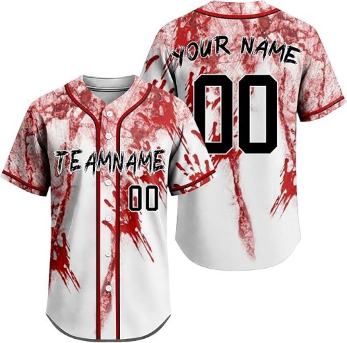 Halloween Jersey Personalized Horror Scream Halloween Custom Baseball Jersey for Men Women Youth Boy Girl