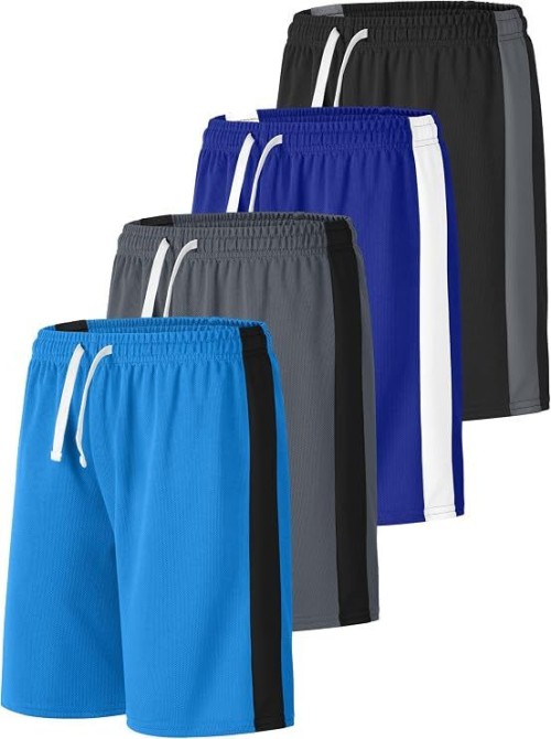 Breathable Boys Quick Dry Basketball and Soccer Mesh Shorts