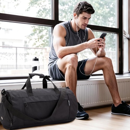 Gym Bag for Men & Women with Shoe & Wet Compartment, Travel Duffle Bag for Sports, Fitness & Workout
