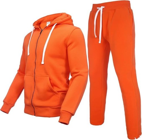 Men Sweat Suits 2 Piece Set Thick Warm Fleece Tracksuits