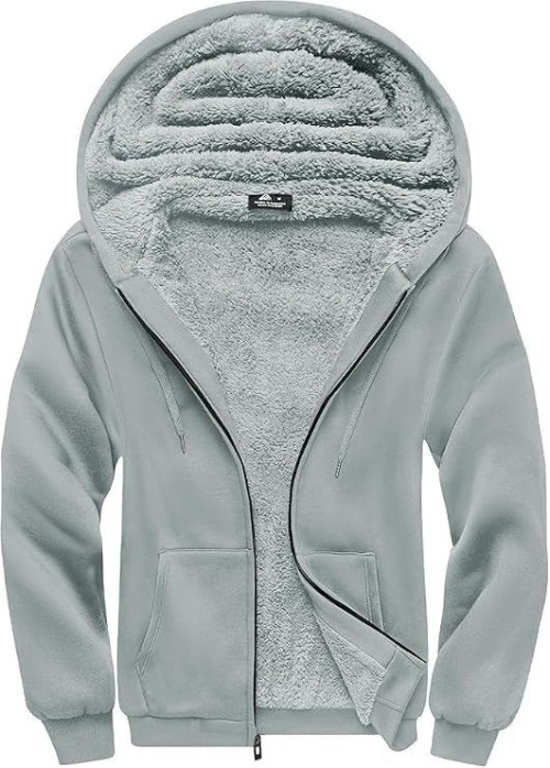 Hoodies for Men Zip Up Heavyweight Fleece Sweatshirt Thick Jacket