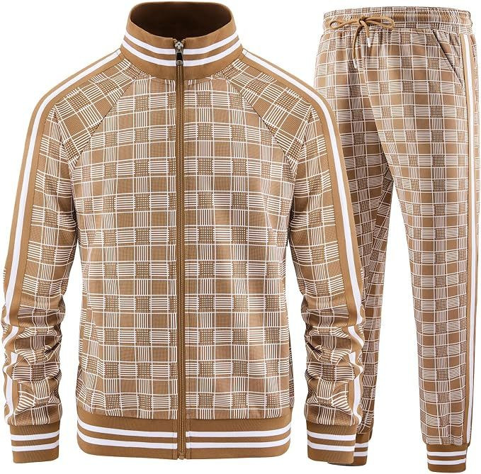 Track Suits for Men Set Plaid