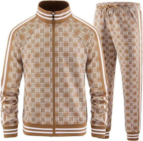 Track Suits for Men Set Plaid