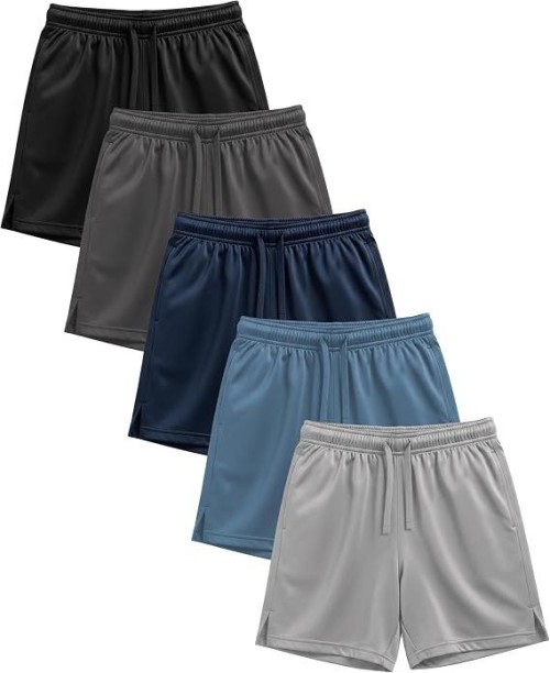 Boys Active Performance & Mesh Style Basketball Sport Shorts - Multi Packs