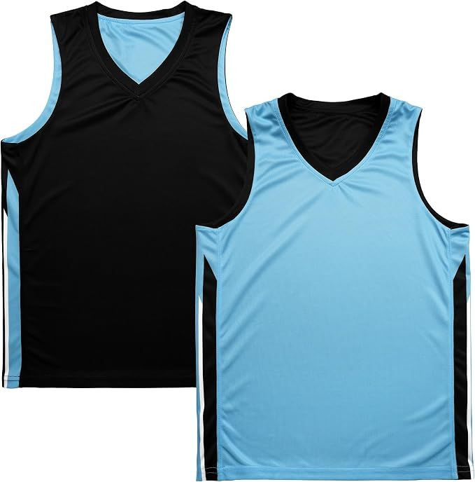 Youth Reversible Basketball Jersey, Sports Athletic Shirt for Kids Boys