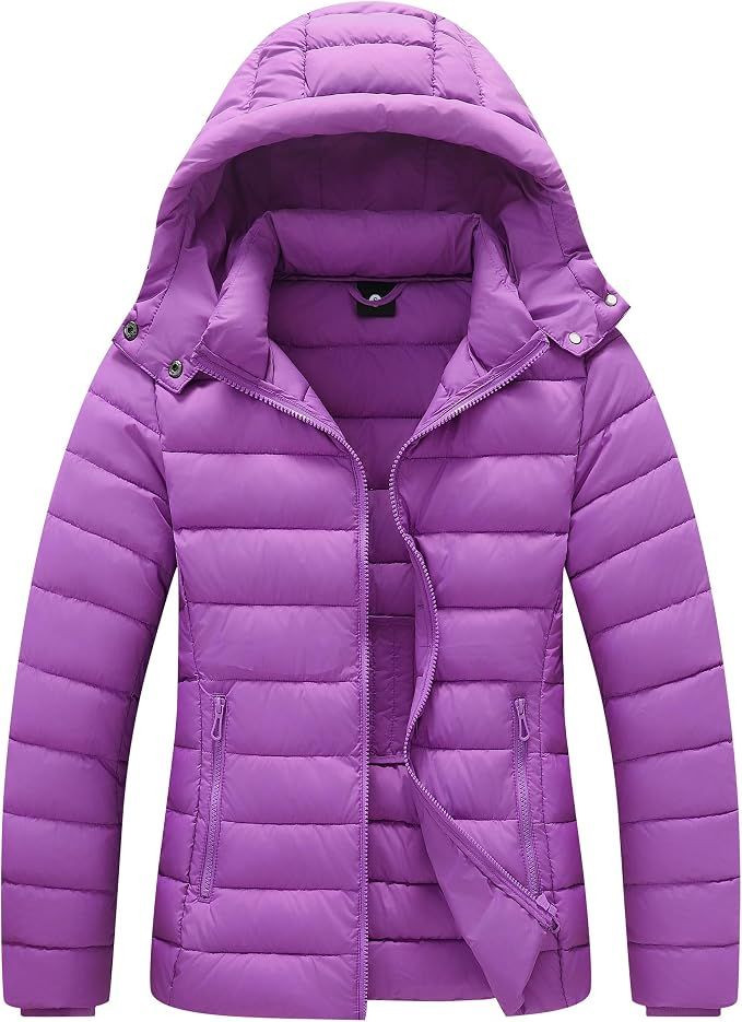 Womens Lightweight Waterproof Puffer Jacket Warm For Cold Winter