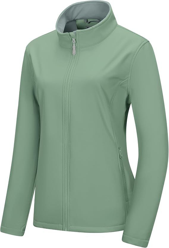Womens Waterproof Softshell Jacket Lightweight Fleece Lined Coat