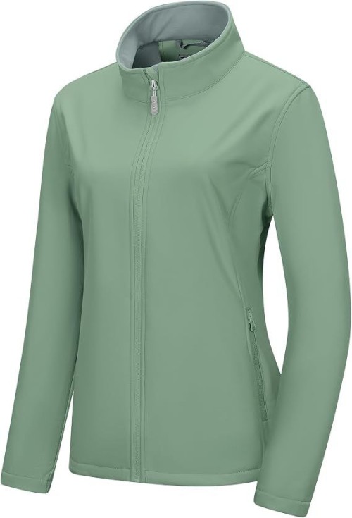 Womens Waterproof Softshell Jacket Lightweight Fleece Lined Coat