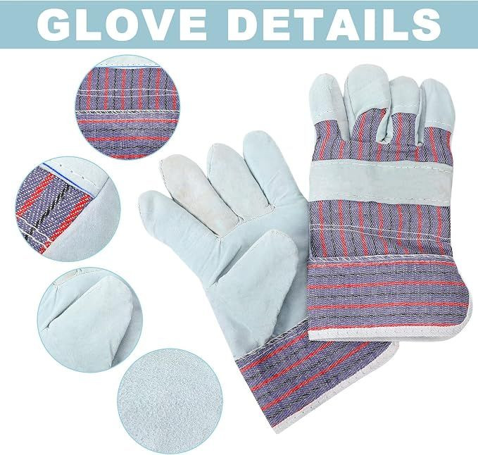 Comfortable Leather Work Gloves Ideal for Construction Gardening and Everyday Use