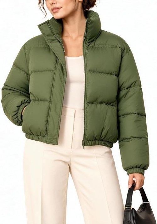 Womens Floral Quilted Jackets Lightweight Cropped Button Down Padded Puffer Jacket Winter Warm Coats