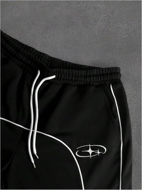 Mens 2 Piece Tracksuit Crew Neck Short Sleeve Shirt and Shorts