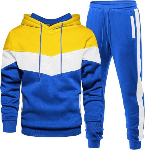 Mens Hoodie Tracksuit 2 Pieces Set Athletic Casual Hooded Sweatshirt and Joggers Set Sweatsuit