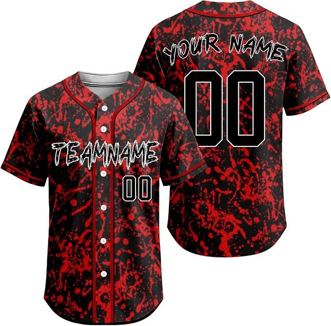 Halloween Jersey Personalized Horror Scream Halloween Custom Baseball Jersey for Men Women Youth Boy Girl