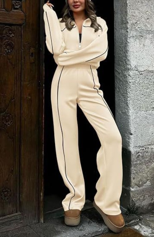 Outfits For Women 2026 Lounge Sets Airport Outfits 2 Piece Sets,Airport Outfits For Women,Long Sleeve Zip Up