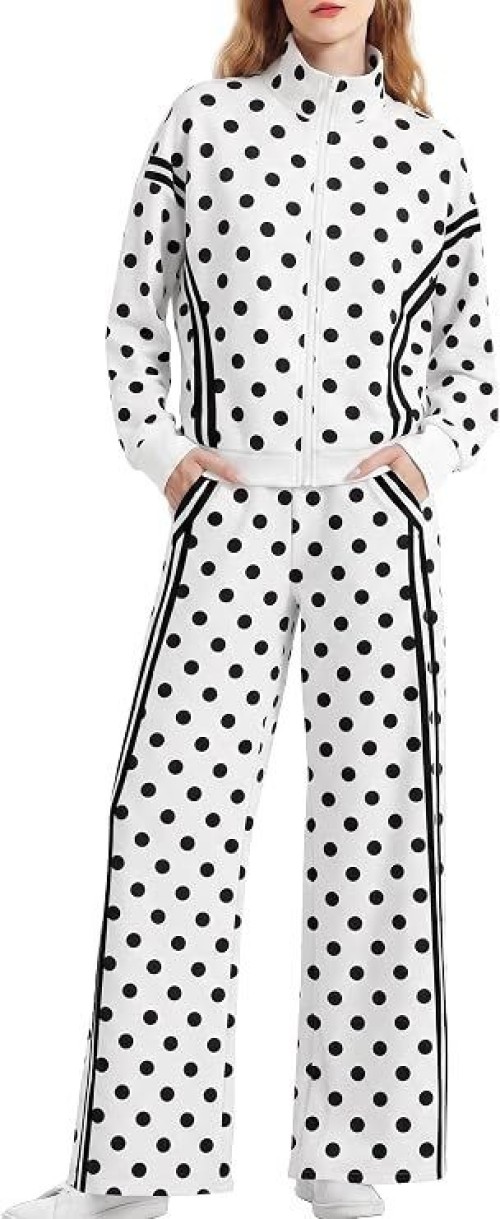 Womens 2 Piece Lounge Sets Zip Up Sweat Set Striped Tracksuit