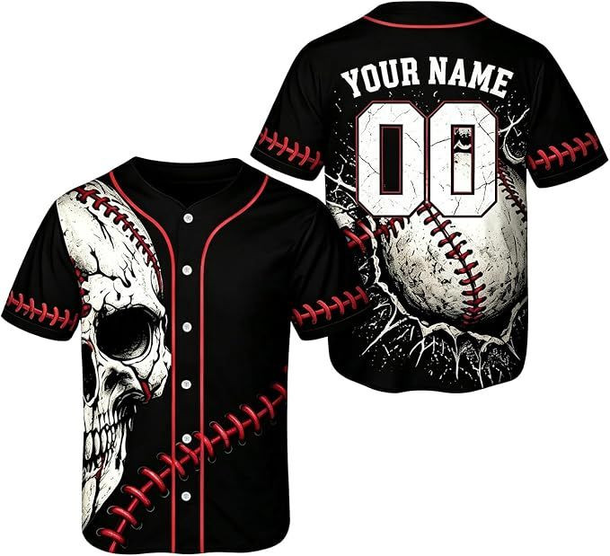 Horror Scream Theme Halloween Personalized Baseball Jersey for Boys Girls Men and Women