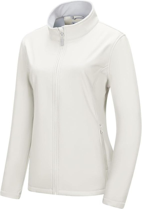 Womens Waterproof Softshell Jacket Lightweight Fleece Lined Coat