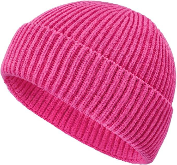 Wool Fisherman Beanies for Men Knit Fall Winter Beanie Hat Skull Cap