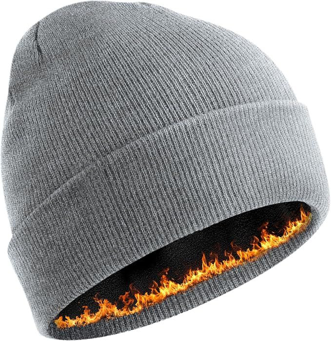 Fleece Lined Beanie for Men Women Knit Thick Warm Winter Beanies Hat