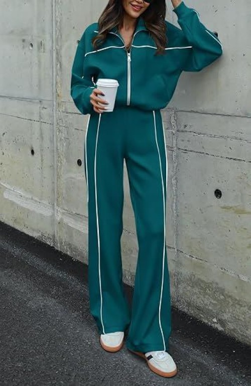 Outfits For Women 2026 Lounge Sets Airport Outfits 2 Piece Sets,Airport Outfits For Women,Long Sleeve Zip Up