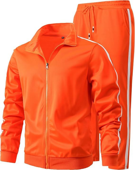 Athletic 2 Pieces Tracksuit Casual Full Zip Jogging Sweat Suit Workout Sports Set Sportswear