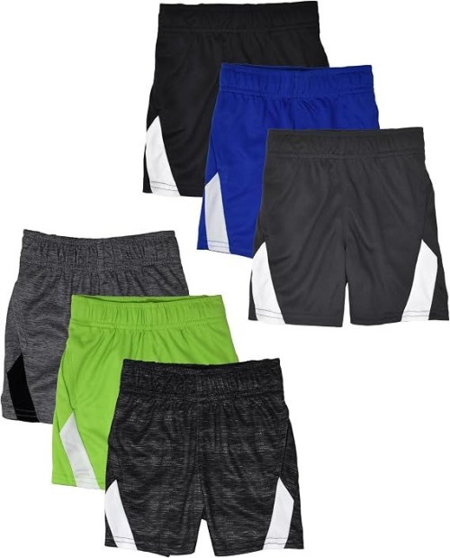 Boys Sport Shorts Multi Pack High Performance Basketball Mesh Fabric