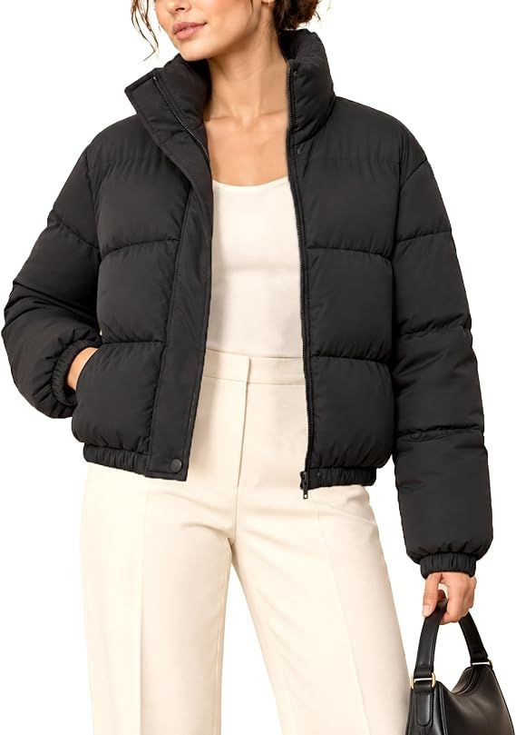 Womens Floral Quilted Jackets Lightweight Cropped Button Down Padded Puffer Jacket Winter Warm Coats