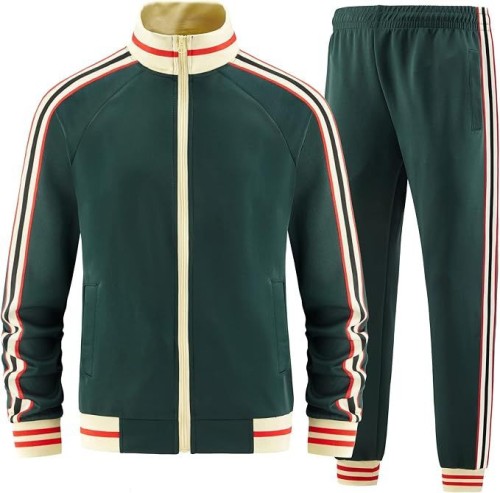 Men Track Suits Sets Long Sleeve Full-zip Sweatsuit Active Jackets and Pants 2 Piece