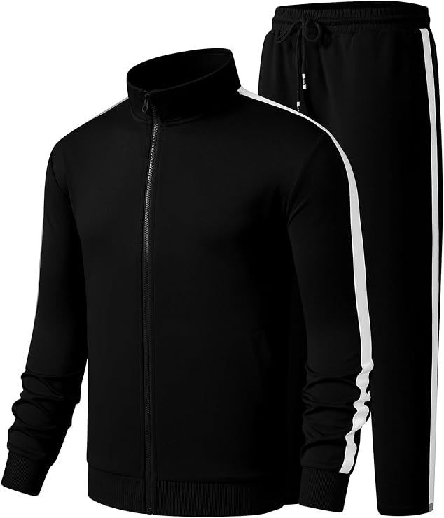 Mens Tracksuits 2 Piece Sweat Suit Full Zip Jacket & Sweatpants Full Zip Casual Jacket, Joggers, Loungewear, Warm Up