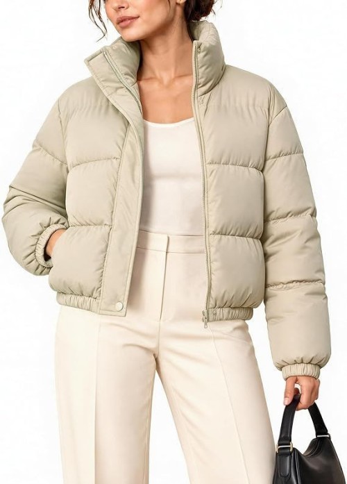 Womens Floral Quilted Jackets Lightweight Cropped Button Down Padded Puffer Jacket Winter Warm Coats