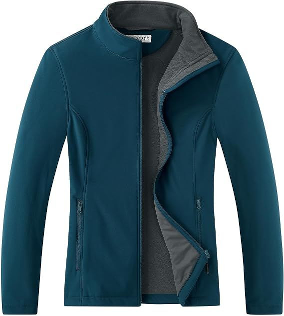 Womens Waterproof Softshell Jacket Lightweight Fleece Lined Coat