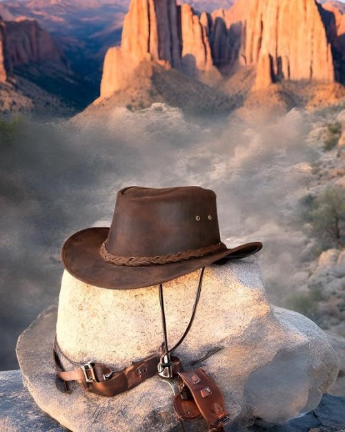 Leather Cowboy hat Also Worn as Outback hat Western Vintage Australian Hats for Men & Women