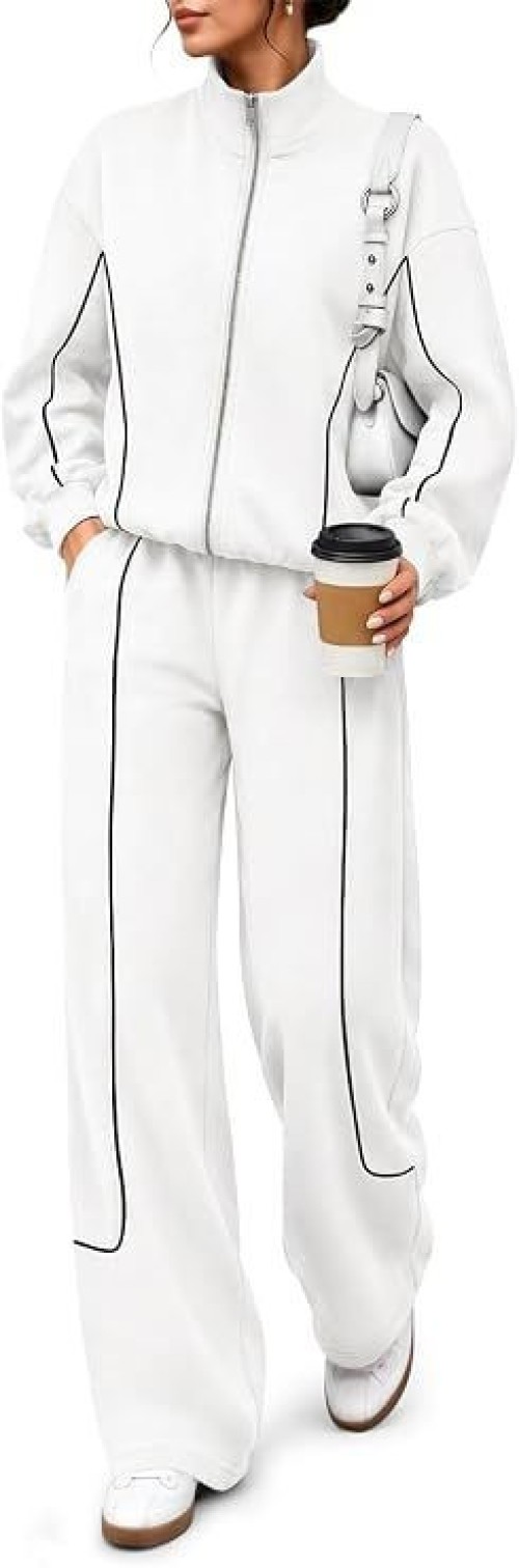 Women’s 2 Piece Outfits Fall Tracksuit Matching Lounge Sets Airport Outfits