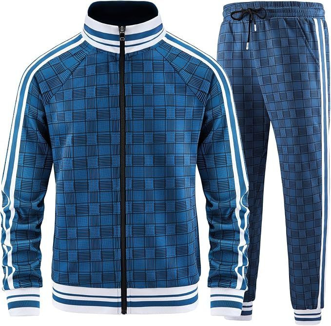 Track Suits for Men Set Plaid