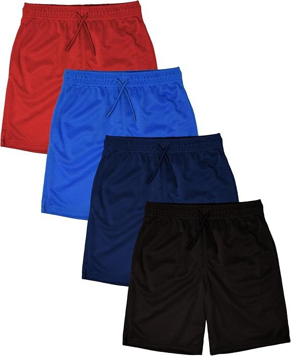 Boys Active Performance & Mesh Style Basketball Sport Shorts - Multi Packs