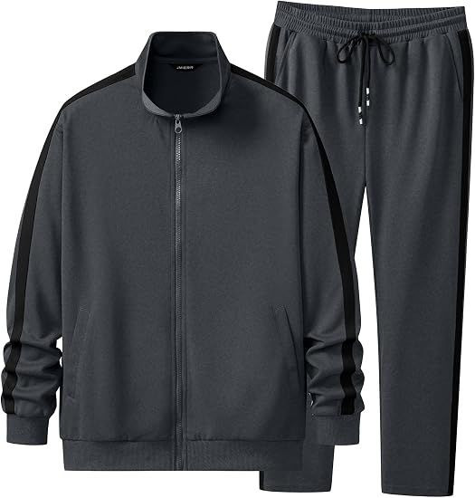 Mens Tracksuits 2 Piece Sweat Suit Full Zip Jacket & Sweatpants Full Zip Casual Jacket, Joggers, Loungewear, Warm Up