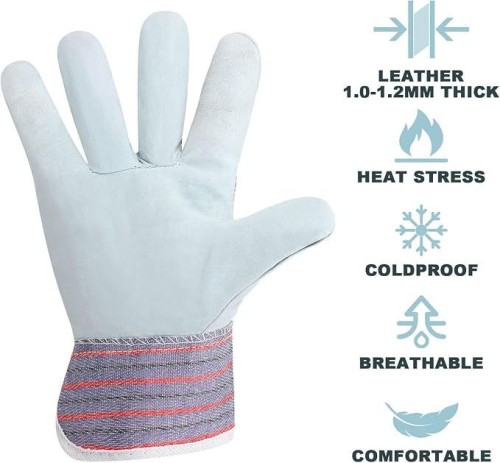 Comfortable Leather Work Gloves Ideal for Construction Gardening and Everyday Use