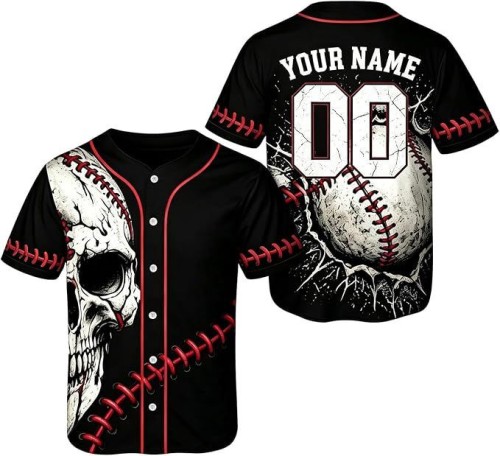 Horror Scream Theme Halloween Personalized Baseball Jersey for Boys Girls Men and Women
