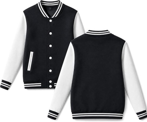 Mens Womens Varsity Baseball Jacket Casual Letterman Bomber Windbreaker Lightweight Coat