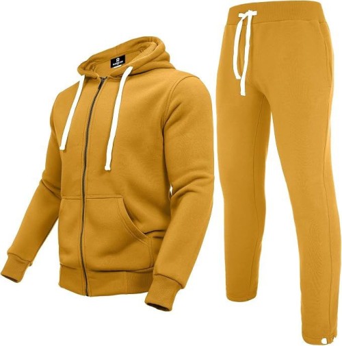 Men Sweat Suits 2 Piece Set Thick Warm Fleece Tracksuits