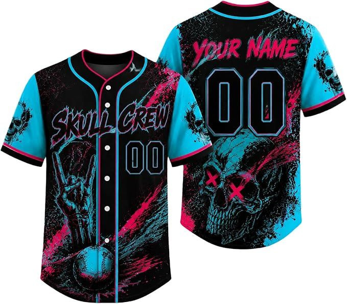 Horror Scream Theme Halloween Personalized Baseball Jersey for Boys Girls Men and Women