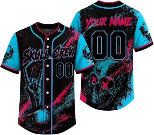 Horror Scream Theme Halloween Personalized Baseball Jersey for Boys Girls Men and Women