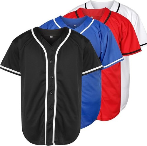 Plain Hip Hop Hipster Baseball Jersey Button Down Shirts Sports Uniforms Men Women Jersey