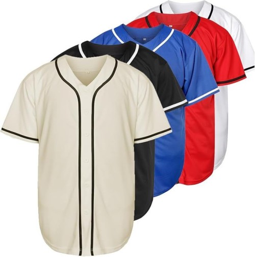 Plain Hip Hop Hipster Baseball Jersey Button Down Shirts Sports Uniforms Men Women Jersey