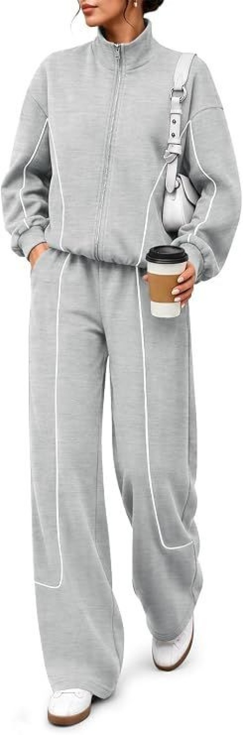 Women’s 2 Piece Outfits Fall Tracksuit Matching Lounge Sets Airport Outfits