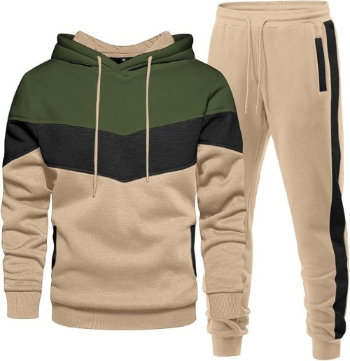 Mens Hoodie Tracksuit 2 Pieces Set Athletic Casual Hooded Sweatshirt and Joggers Set Sweatsuit