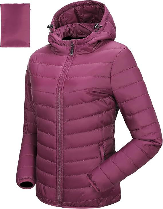 Womens Hooded Packable Puffer Jacket Lightweight Warm Winter Coat