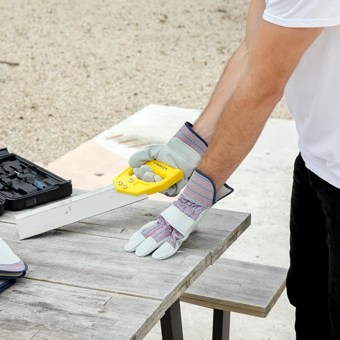 Leather Work Gloves for Construction, Gardening and General Work