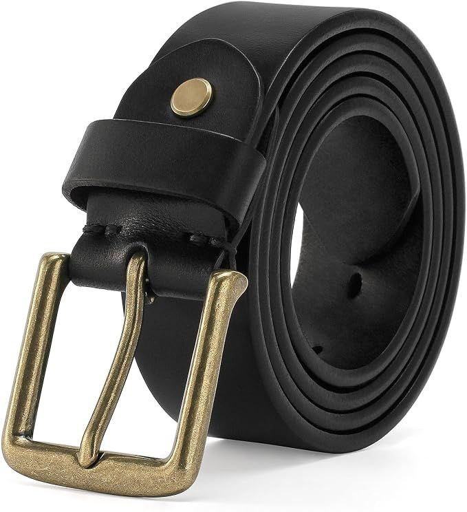 Thicken Full Grain Leather Mens Belt Heavy Duty Mens Work Belt Mens Belt High Hardness Buckle Packed In Gift Box